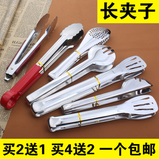 304夹子厨房食品夹不锈钢硅胶菜烧烤煎牛排专用烤肉手抓饼麻辣烫