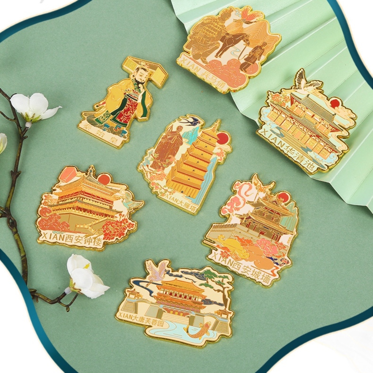 西安钟楼金属冰箱贴磁吸旅游纪念