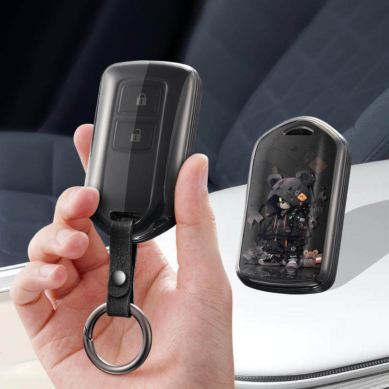 适用丰田老款汉兰达凯美瑞普拉多汽车钥匙套保护套包壳扣女高级男