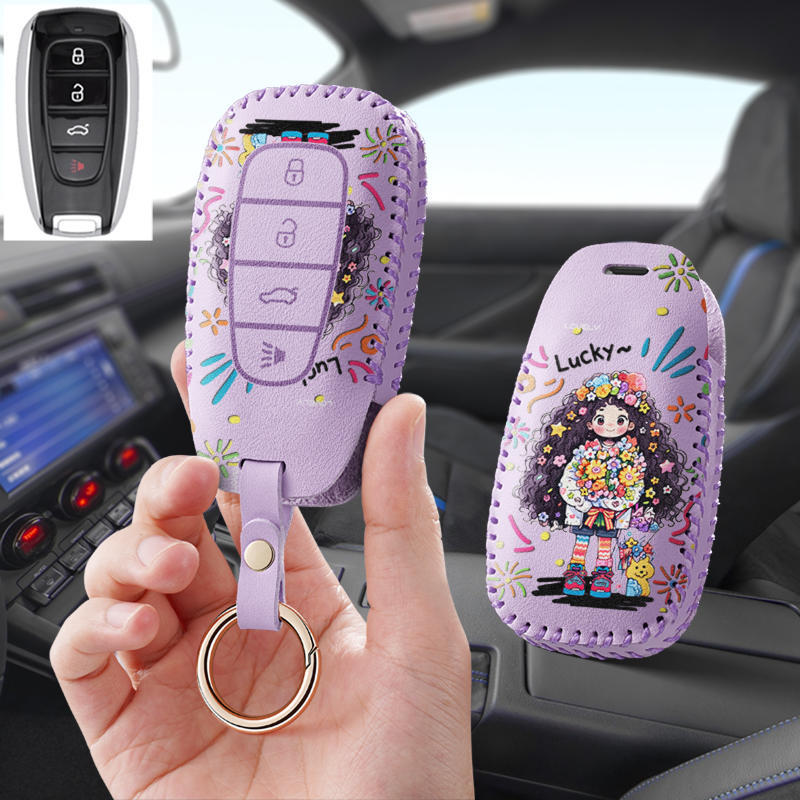 KD-ZA41汽车后配改装钥匙套只能斯巴鲁4键KDX1遥控KD子机保护套男