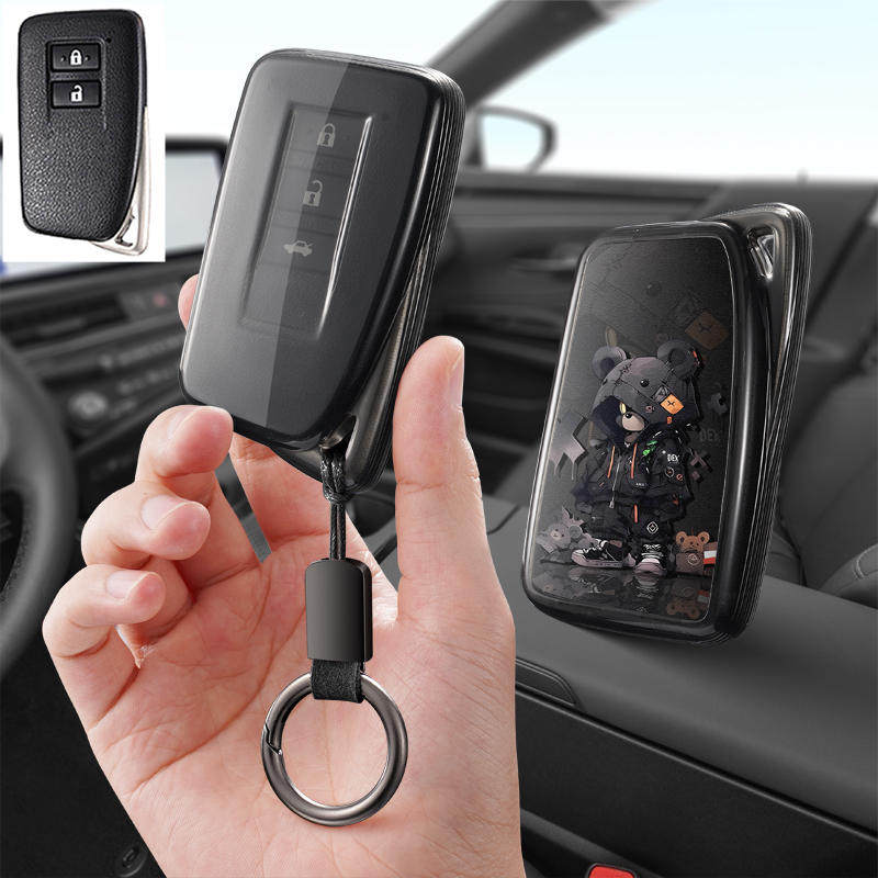 适用雷克萨斯LX570汽车钥匙套保护套RX450HL包壳GS扣女NX200男300