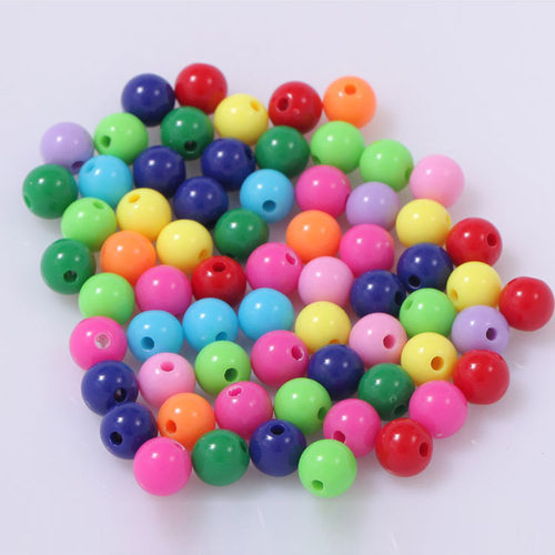 4mm亚克力散珠实色圆珠