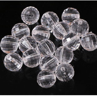 30mm透明地球珠diy手工串珠动物编织珠帘96切面地球珠子散珠