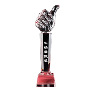 水晶奖杯定制制作刻字大拇指创意五角星奖牌企业纪念品年会奖杯