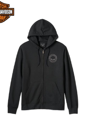 哈雷HarleyDavidson戴维森骷髅帽衫  哈雷男士连帽衫99068-24VM