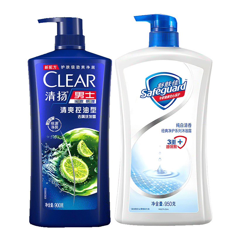 清扬洗发水沐浴露套装二合一舒肤佳男士持久留香正品牌官方旗舰店