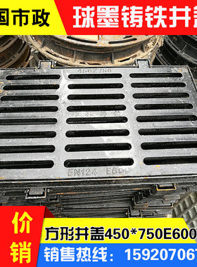 450*750E600雨水箅子球墨铸铁沙井盖雨水收集井盖下水市政井盖