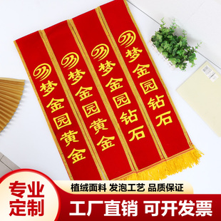 绶带定制礼仪绶带订做授带礼仪带迎宾带成人儿童年会订制表彰植绒