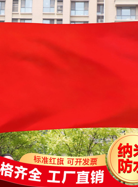 1号2号3号4号5号6号纳米防水加厚纯色空白红旗彩旗飘旗大红旗全红旗纯色红旗办公室定制会议室礼堂旗背景户外