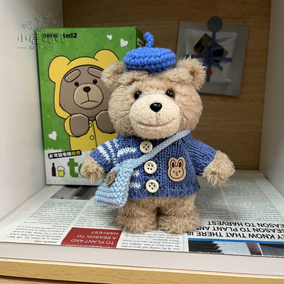 画家帽泰迪熊娃衣套装