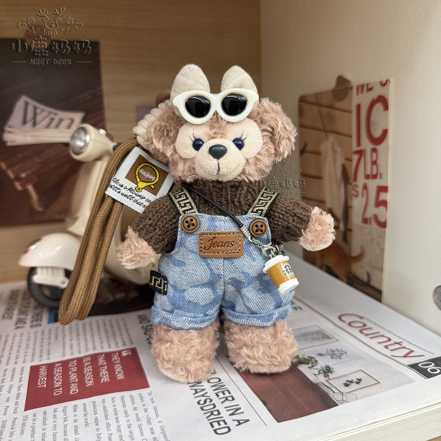 迪士尼常规雪莉玫毛绒站姿钥匙圈挂件娃衣秋冬复古毛衣背带裤套装,模玩/动漫/周边/娃圈三坑/桌游,棉花娃娃/毛绒玩具娃衣,淘宝优惠券,粉丝福利购,淘宝优惠卷