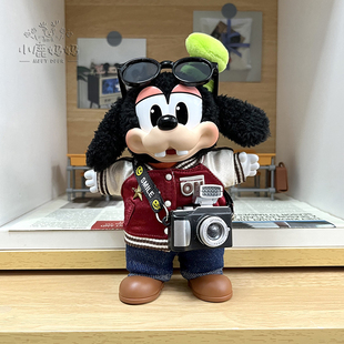 米奇家族萌在一起高飞娃衣棒球服衣服布鲁托搪胶公仔娃娃着替眼镜