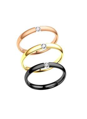 不锈钢钛钢戒指不掉色小众设计ins风饰品镶钻素圈男士代爆款