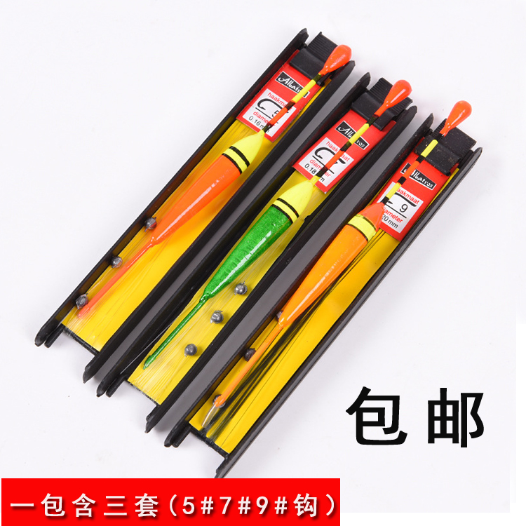 传统立式浮漂套装彩色套漂方便线组台钓主线组钓鱼线鱼钩浮漂套装