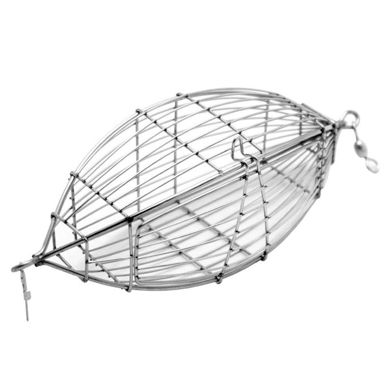 不锈钢打窝笼打窝南油打窝笼诱饵笼橄榄型黄鸡笼圆型深底饵料笼