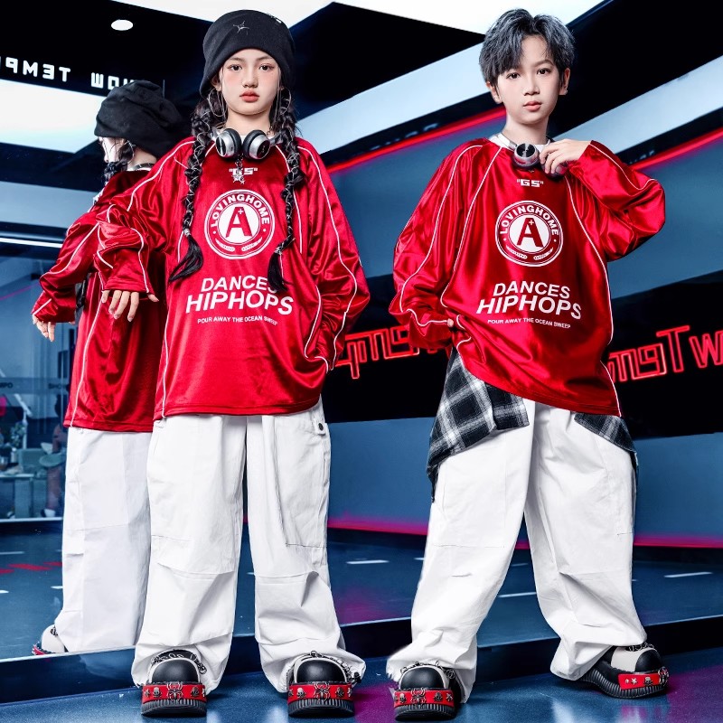 炸街男童街舞演出服套装嘻哈儿童hiphop酷帅潮牌少儿宽松表演秋季