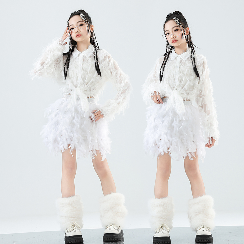 儿童街舞炸街服装潮少儿hiphop嘻哈表演套装女童jazz爵士舞演出服