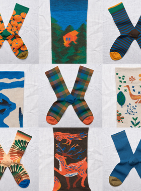 正品法国Bonne Maison 2025秋冬新款中筒棉袜女袜潮袜