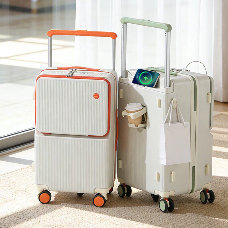 2026新款前置开口宽拉杆行李箱多功能密码箱男女通用大容量旅行箱