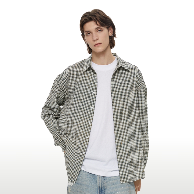 WassupHouse泡泡纱长袖衬衫