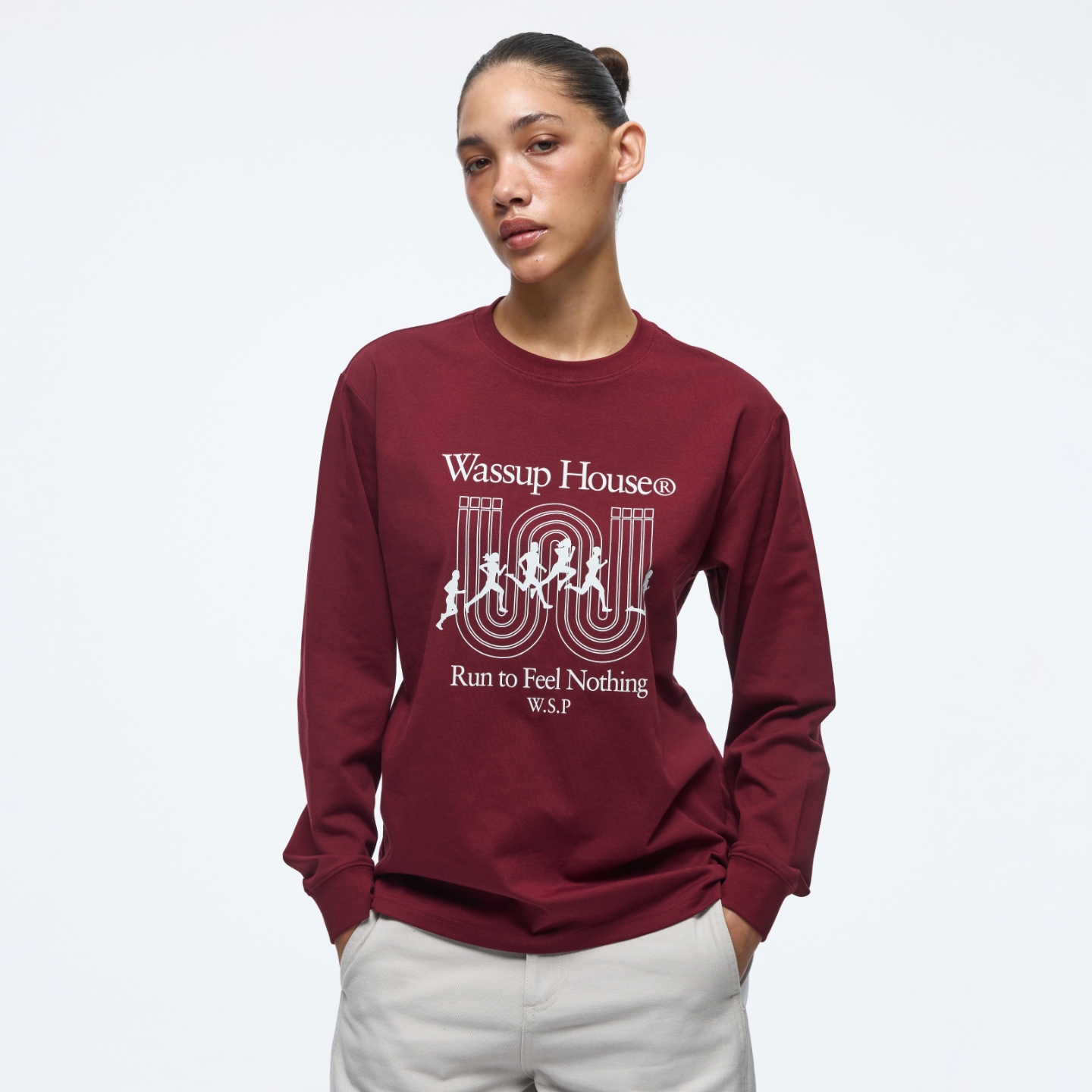 索罗娜运动跑步印花长袖T男女款