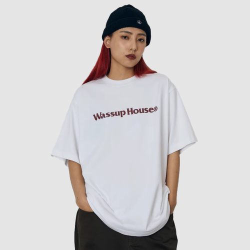 wassuphouse基础T恤衫短袖女国潮牌白色休闲上衣情侣夏装男女同款