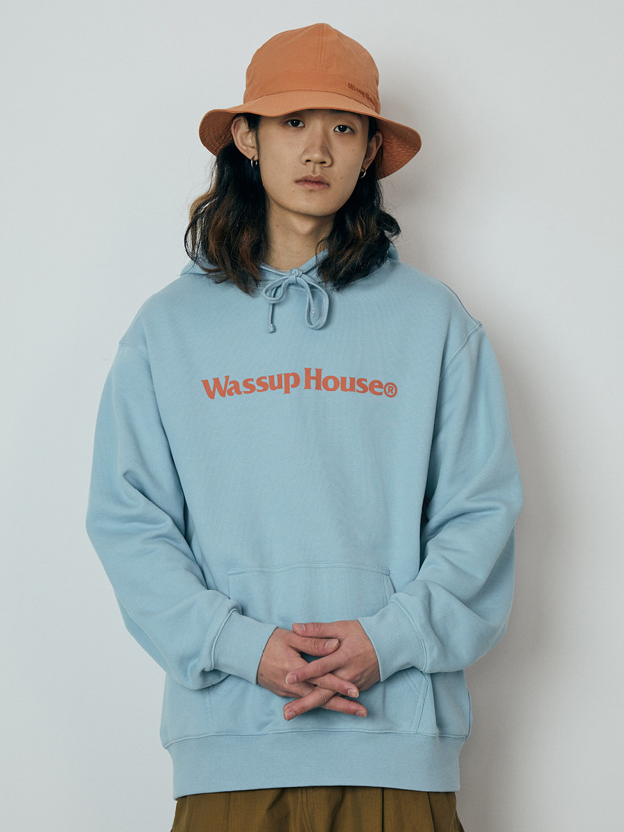 WASSUPHOUSE 기본 대형 로고 프린트 테리 후드 티셔츠 남성 및 여성용 헤비급 캐주얼 커플 탑 트렌디