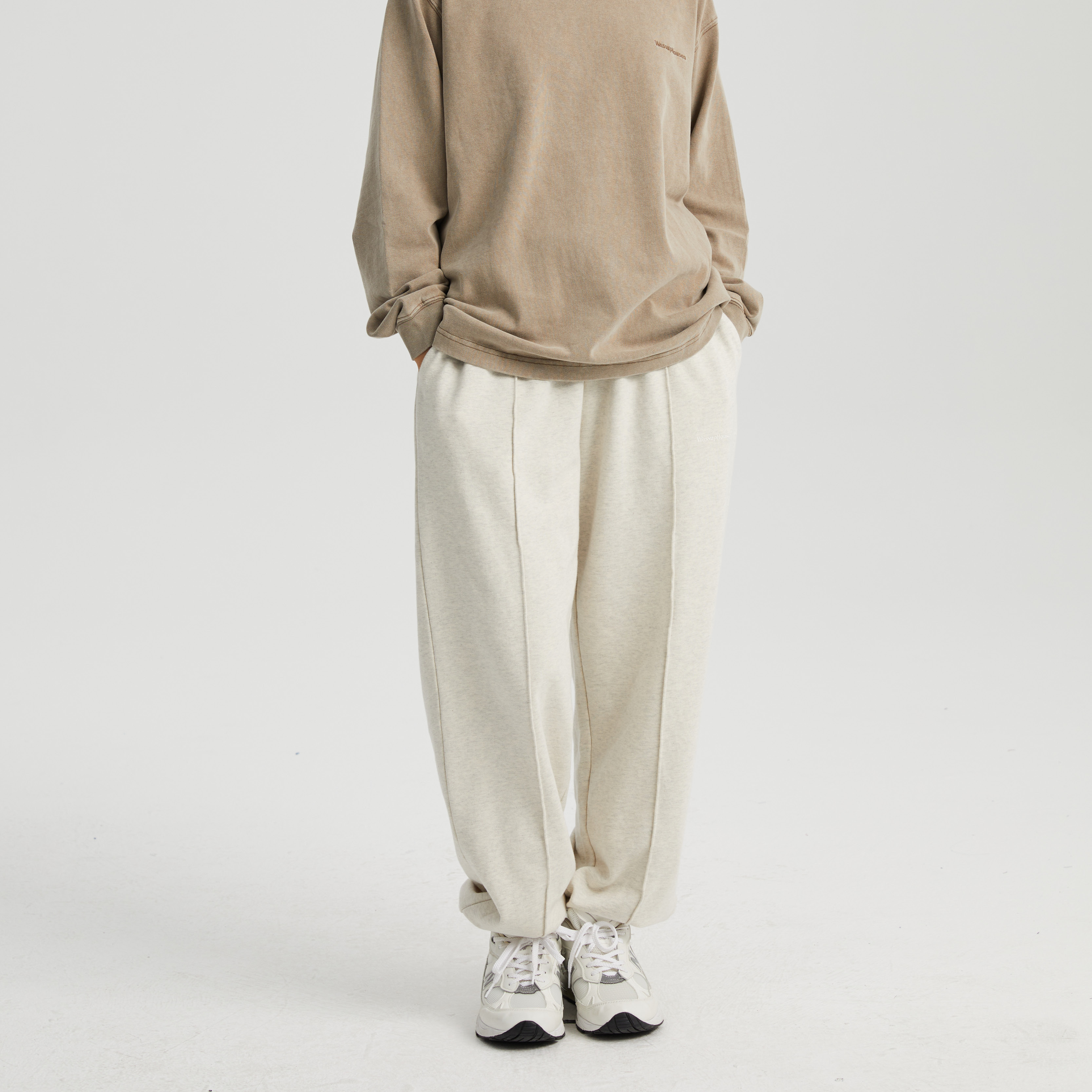 WASSUP束脚中缝基础卫裤潮