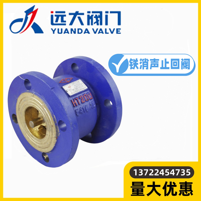河北远大阀门HC41X-10/16铸铁法兰消声止回阀弹簧单向阀DN40-250