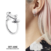 Vivienne西太后s925纯银土星半球耳钉个性 百搭气质男女圆环耳环潮