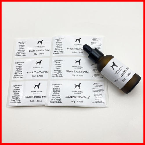 纯黑色松露菌酱瓶贴不干胶纸 纯白色truffle pate lable sticker