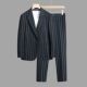 男士 两粒扣西装 韩版 休闲青年英伦大码 两件套潮 修身 竖条纹西服套装