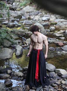 新中式男装中国风黑色马面裙男款日常古装武侠曹县汉服高级感裙裤