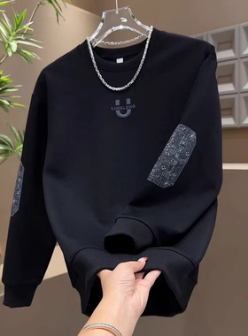 字母刺绣韩版卫衣男士潮流秋冬季新款痞帅时尚百搭圆领长袖上衣帅