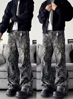 BAGGY JEAMS复古美式迷彩百搭宽松春夏男女工装裤cleanfit直筒裤