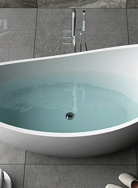 欧洲超现代风格LULAVI典雅石浴缸LV106003椭圆浴缸 小户型浴缸