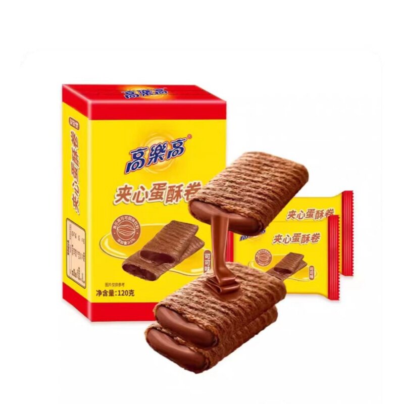 高乐高可可味夹心蛋酥卷120g临期全店满38元包邮！