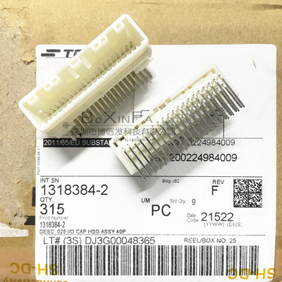 原装 1318384-2 汽车连接器 2.2mm间距 40P 弯针针座 2*20PIN插座