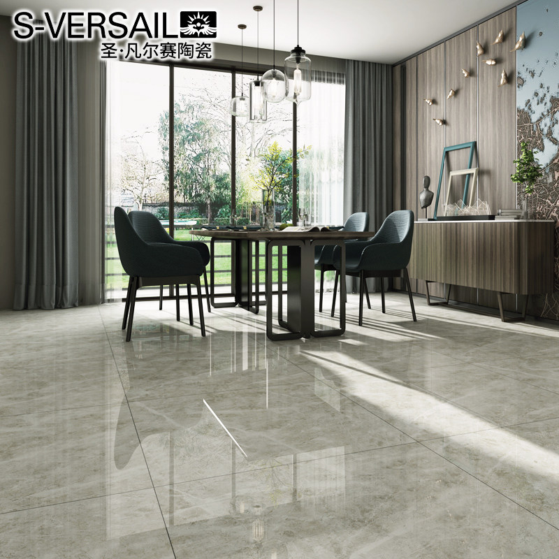 拿铁灰大理石瓷砖地砖800x800客厅现代简约地板砖灰色砖