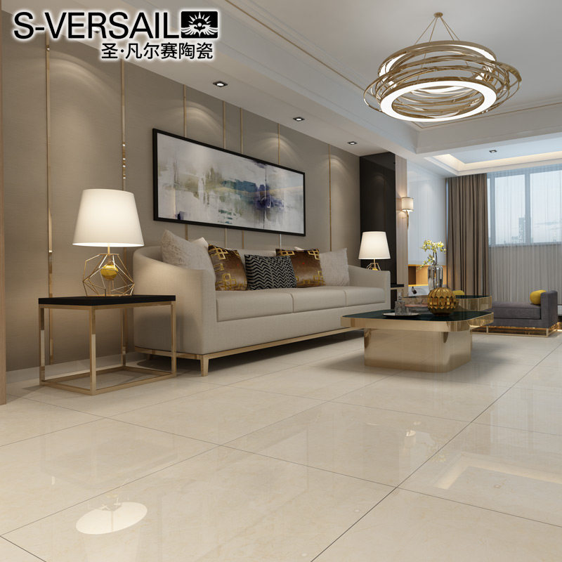 圣凡尔赛 奥斯曼米黄 大理石瓷砖800x800欧式客厅简约现代地板砖
