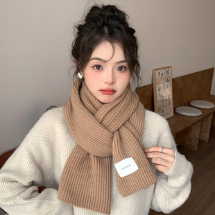 圣诞围巾女冬季韩版百搭柔软毛线针织红色情侣加厚保暖ins风围脖