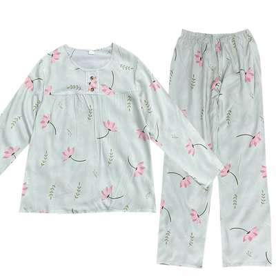 女春秋睡衣绵绸夏季长袖