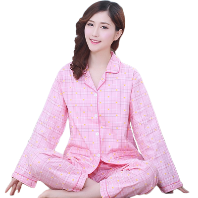 长袖长裤全棉家居服女士套装