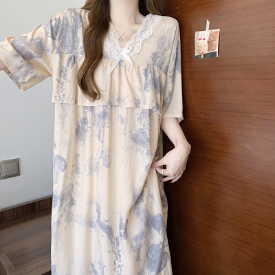 睡裙女人造棉绸防凸点春秋夏睡衣