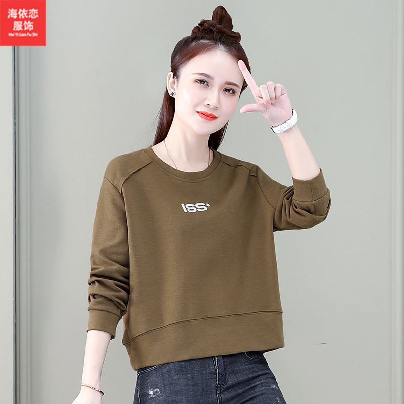 春秋薄款宽松无帽休闲体恤衫