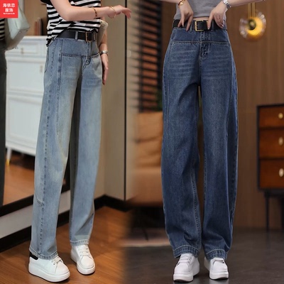 怀旧复古牛仔裤香蕉裤阔腿宽松