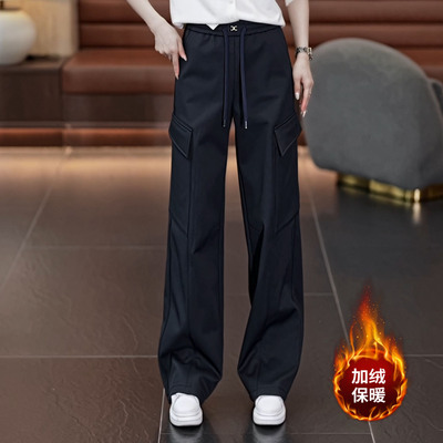 黑色美式高腰显瘦户外工装卫裤