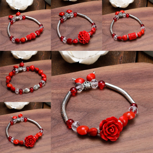 批零新款 红豆血菩提手链手串男女景区庙会地摊货源手工民族风饰品