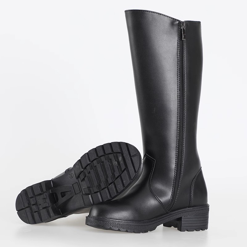 高筒皮靴马术靴仪仗队大中小学生