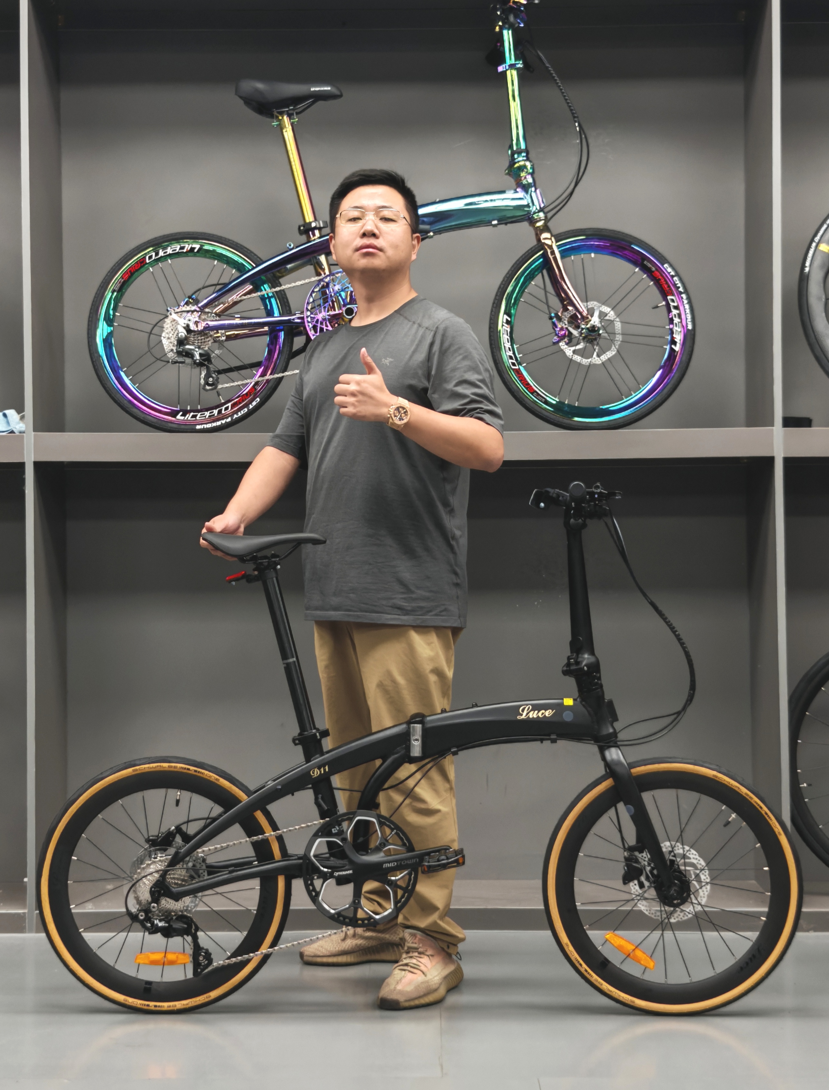 CAMP D11 超轻高性能折叠车11速油碟刹车451轮组德国世文黄胎